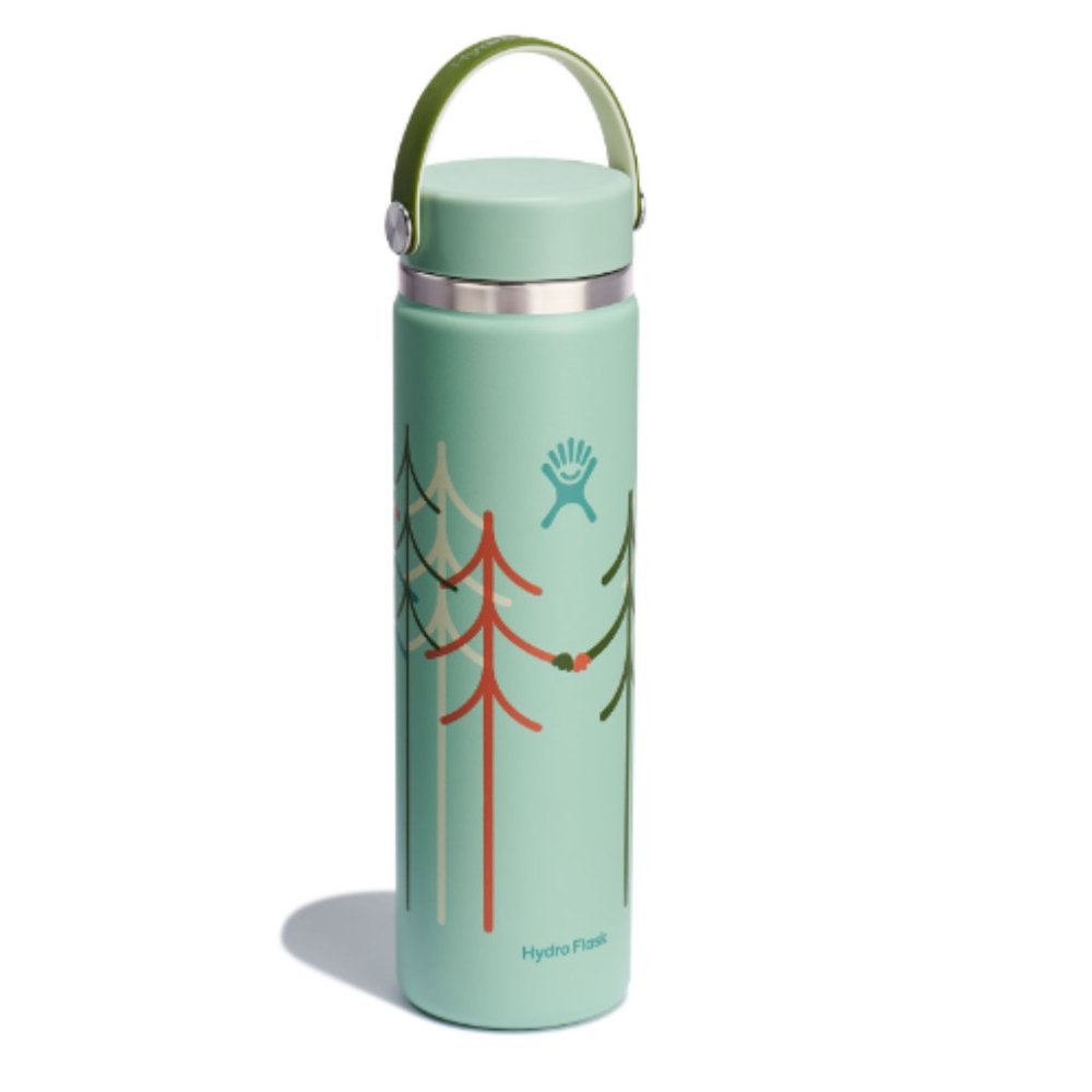 NEW Hydro Flask Let's Go Together 24 oz Wide Mouth with Flex Cap -Treeline Green